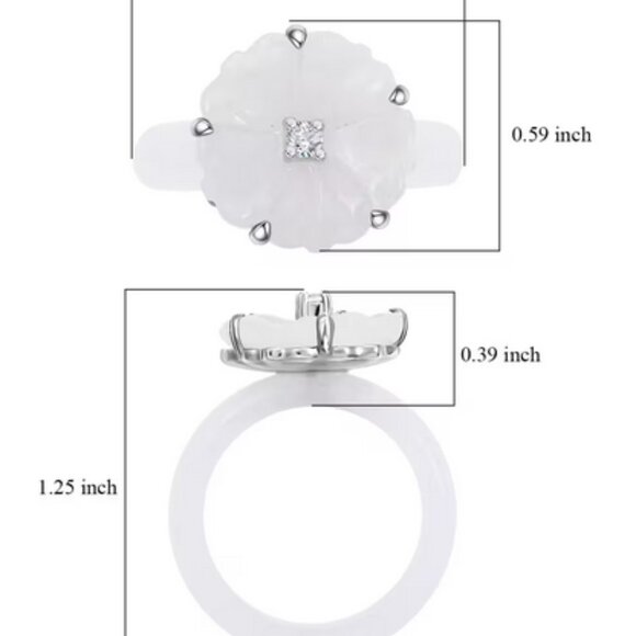 925 Moissanite Natural Carved JADE and MOISSANITE RING Sterling Silver Size 9 - Picture 4 of 4